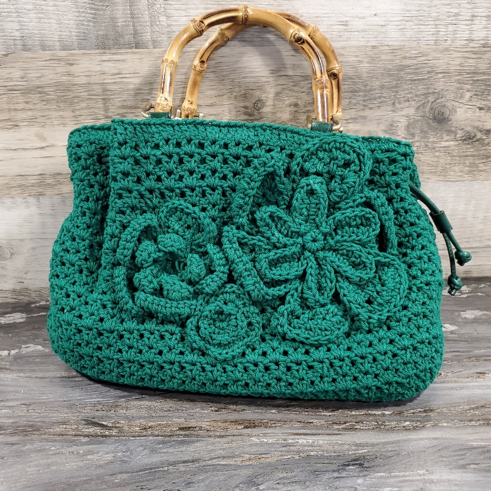 Patricia Nash Cantinella Crochet Bag in Soft Green